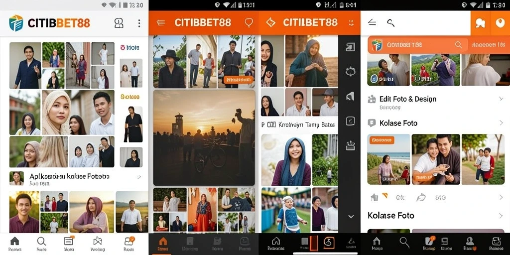 Antarmuka CITIBET88 menampilkan kolase foto yang menarik dan mudah digunakan.