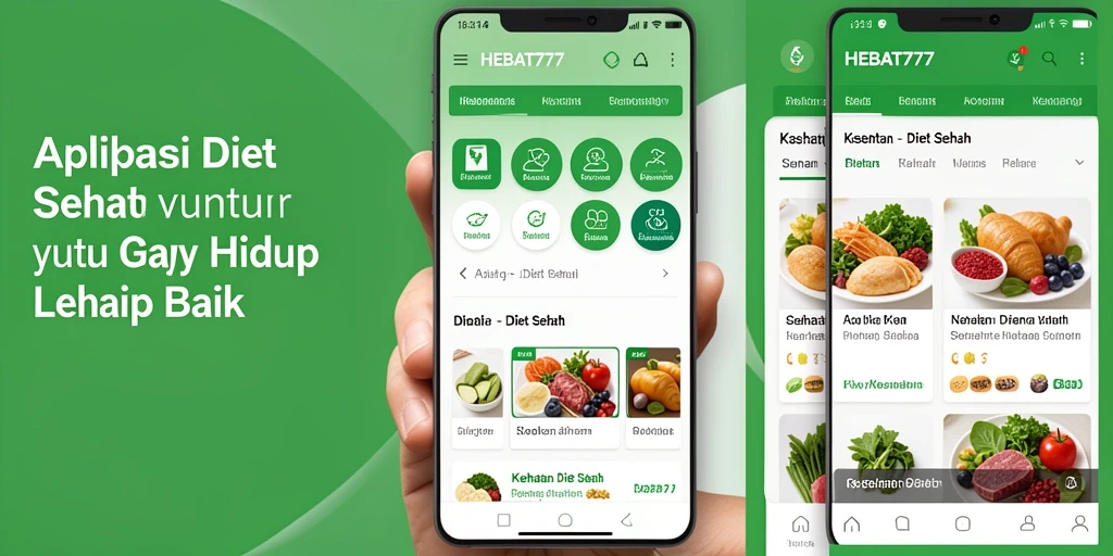 Tampilan antarmuka HEBAT777 dengan fitur Diet Sehat yang menarik.