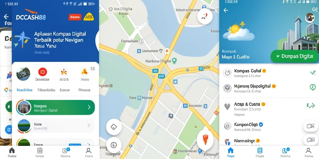 Tampilan antarmuka kompas digital yang modern dan interaktif.