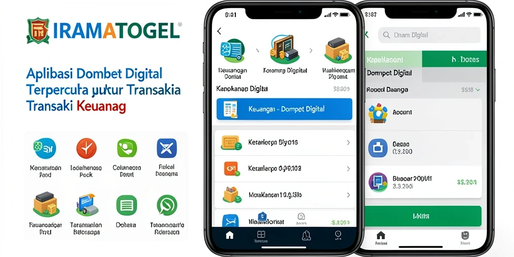 Tampilan antarmuka aplikasi Dompet Digital IRAMATOGEL yang modern dan intuitif.
