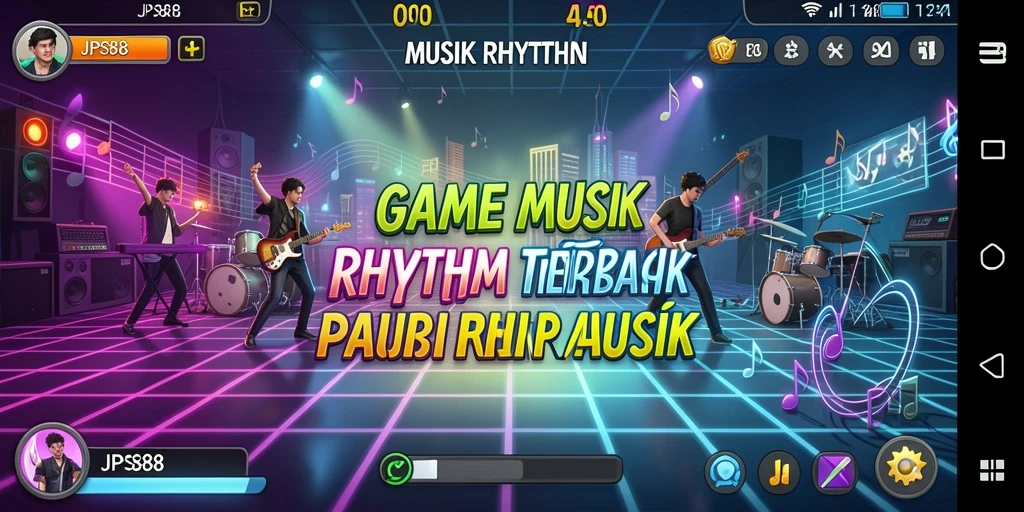 Antarmuka permainan Musik Rhythm JPS88 yang menarik dan interaktif.