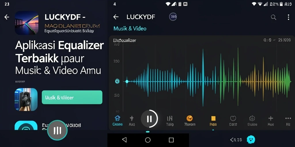 Antarmuka pengguna LUCKYDF menunjukkan kontrol equalizer yang intuitif dan responsif.