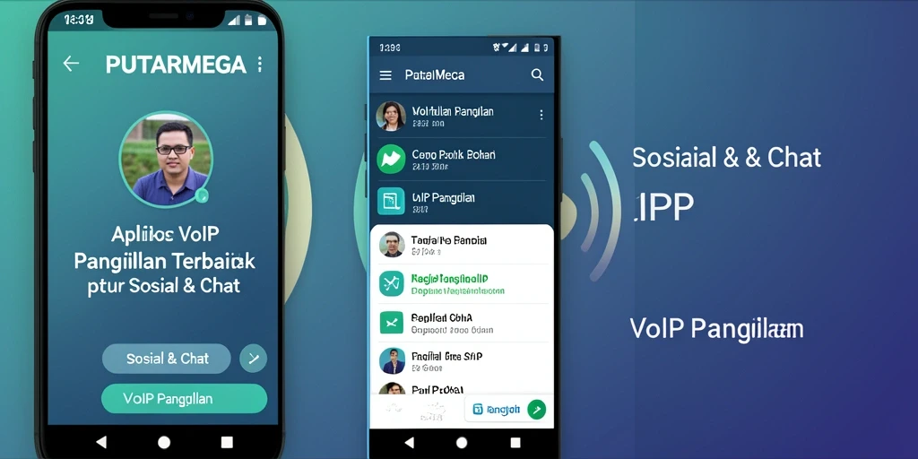 Screenshot antarmuka PUTARMEGA dengan fitur VoIP Panggilan yang modern.