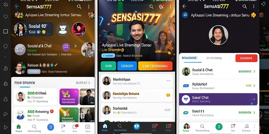 Antarmuka SENSASI777 yang intuitif untuk Live Streaming.