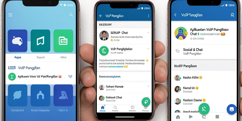 Antarmuka aplikasi SERURP dengan fungsi VoIP Panggilan yang intuitif.